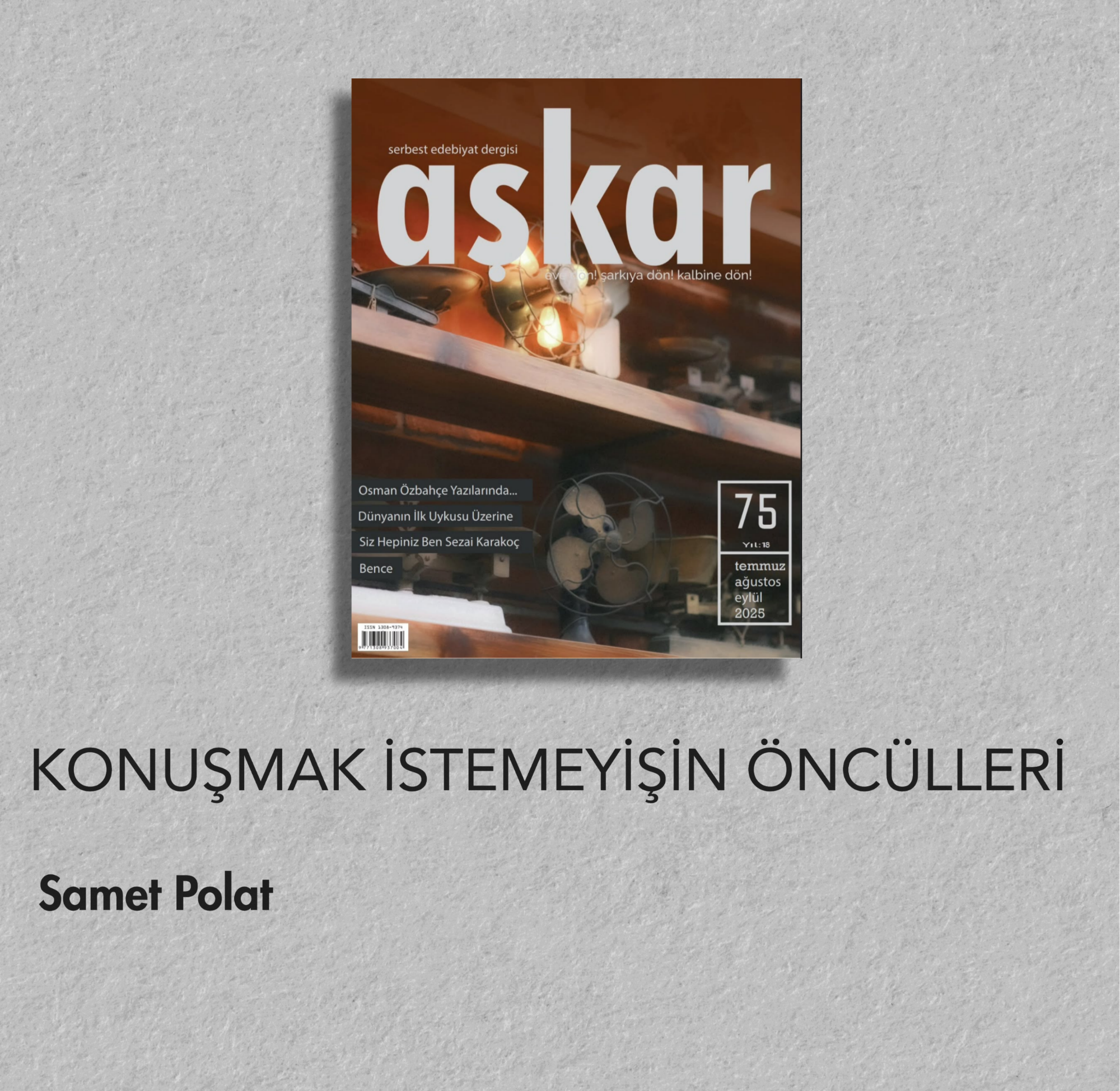 "Konuşmak İstemeyişin Öncülleri" Aşkar Dergisi 75. Sayıda | Samet Polat