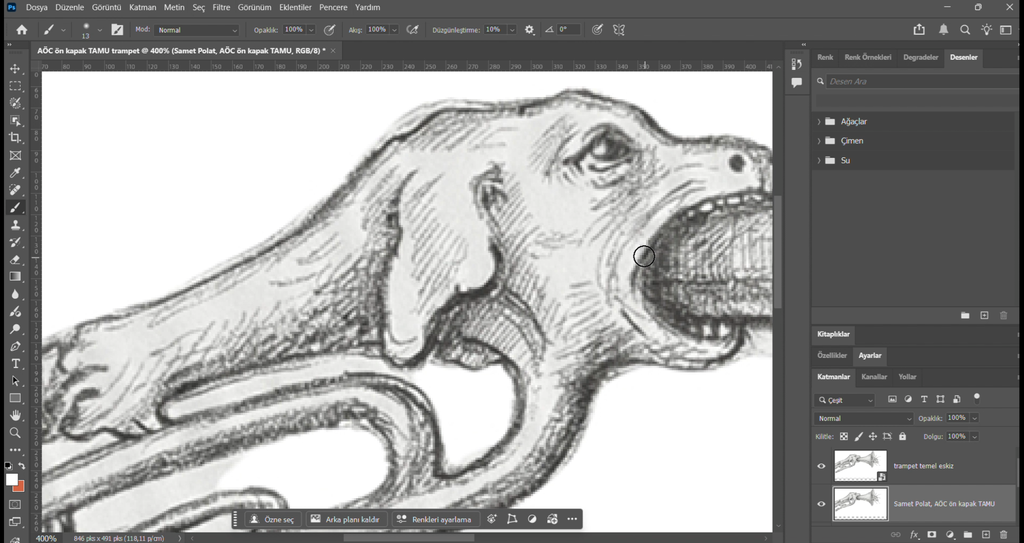 Aidatını Ödediğimiz Cehennem - Kapak PSD Çalışma - TAMU trampet detay 